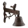 Vintage Cast Iron Bird Welcome Sign with Door Bell - Rustic Outdoor Home Decor